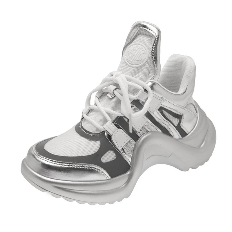 

2021 Autumn Women Chunky Sneakers Luxury Designers Fashion Platform Sport Ladies Shoes Silver Casual Shoes Woman Sneaker Brand