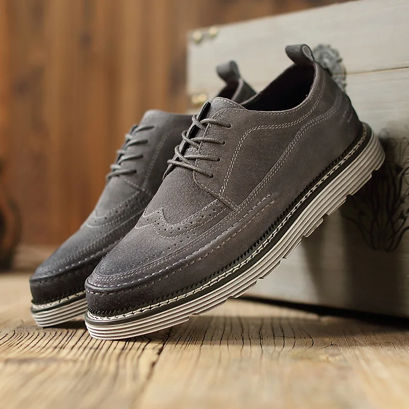

Oxfords Men Luxury Shoes Fashion Mens Shoes Genuine Leather Thick Sole Man Casual Shoes KA422