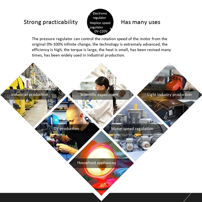 

AC 220V 10000W SCR Electronic Voltage Regulator Temperature Speed Adjust Controller Dimming Dimmer Thermostat