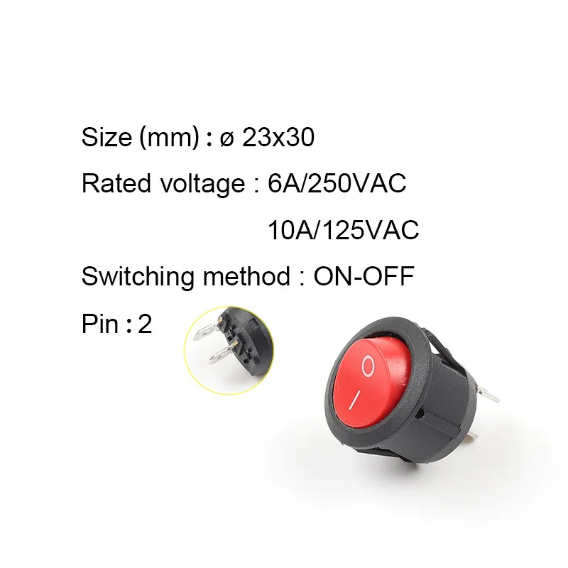 10PCS/lot KCD1 Rocker Switch 2Pin ON-OFF Position Boat 6A/250VAC 10A/125VAC DIY YOU SPST Power | Обустройство дома