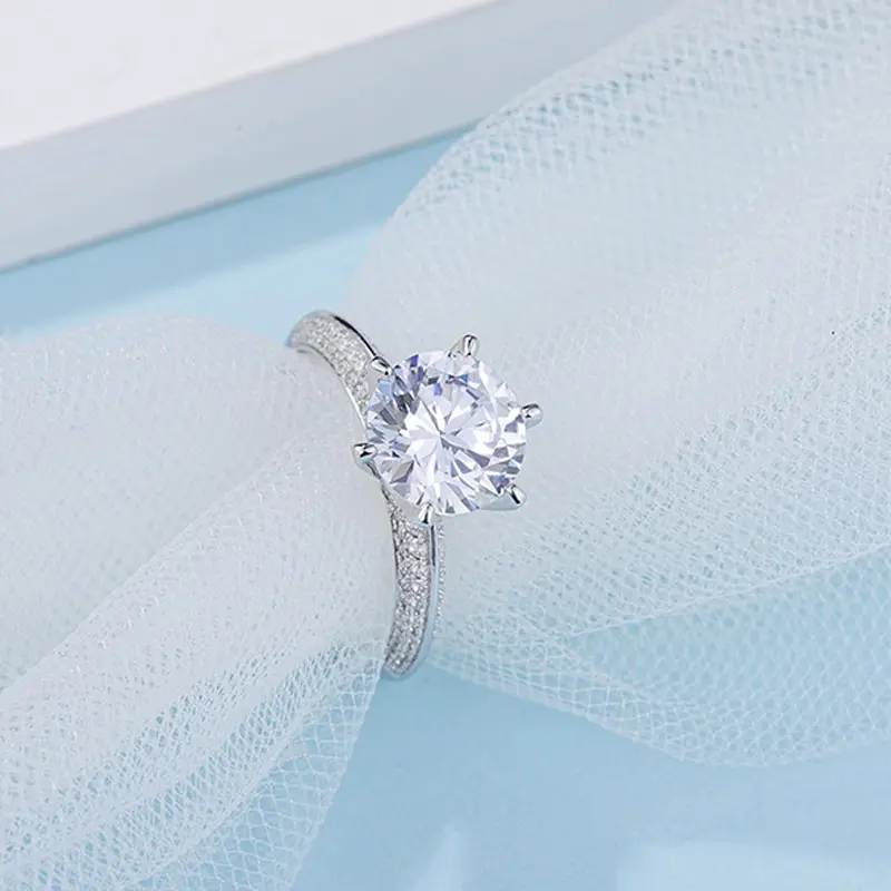 

Jazaz Fine Real 1-3 Carats D Color Moissanite Wedding Rings For Women 100% 925 Sterling Silver Sparkling Party Wholesale B0897