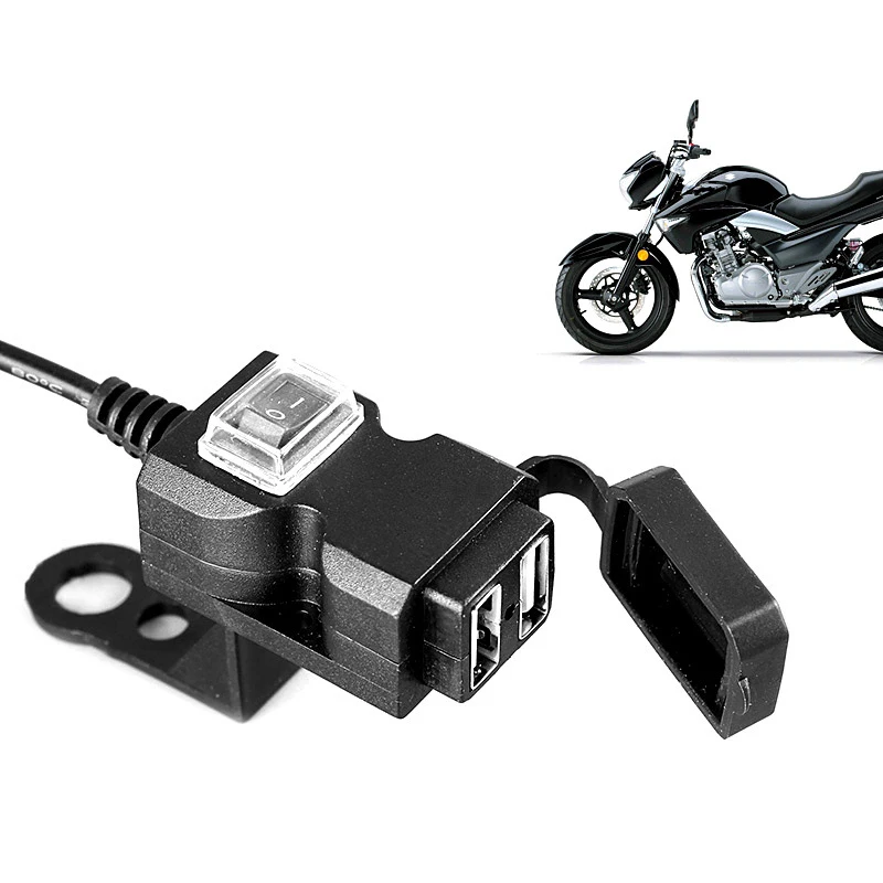 1 шт. двойной USB Порты и разъёмы 12V Водонепроницаемый мотоцикл руль Зарядное