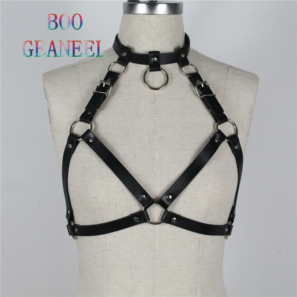 Boogeaneel женские ремни панк рок воротник хомут Готический кожаный портупея тело