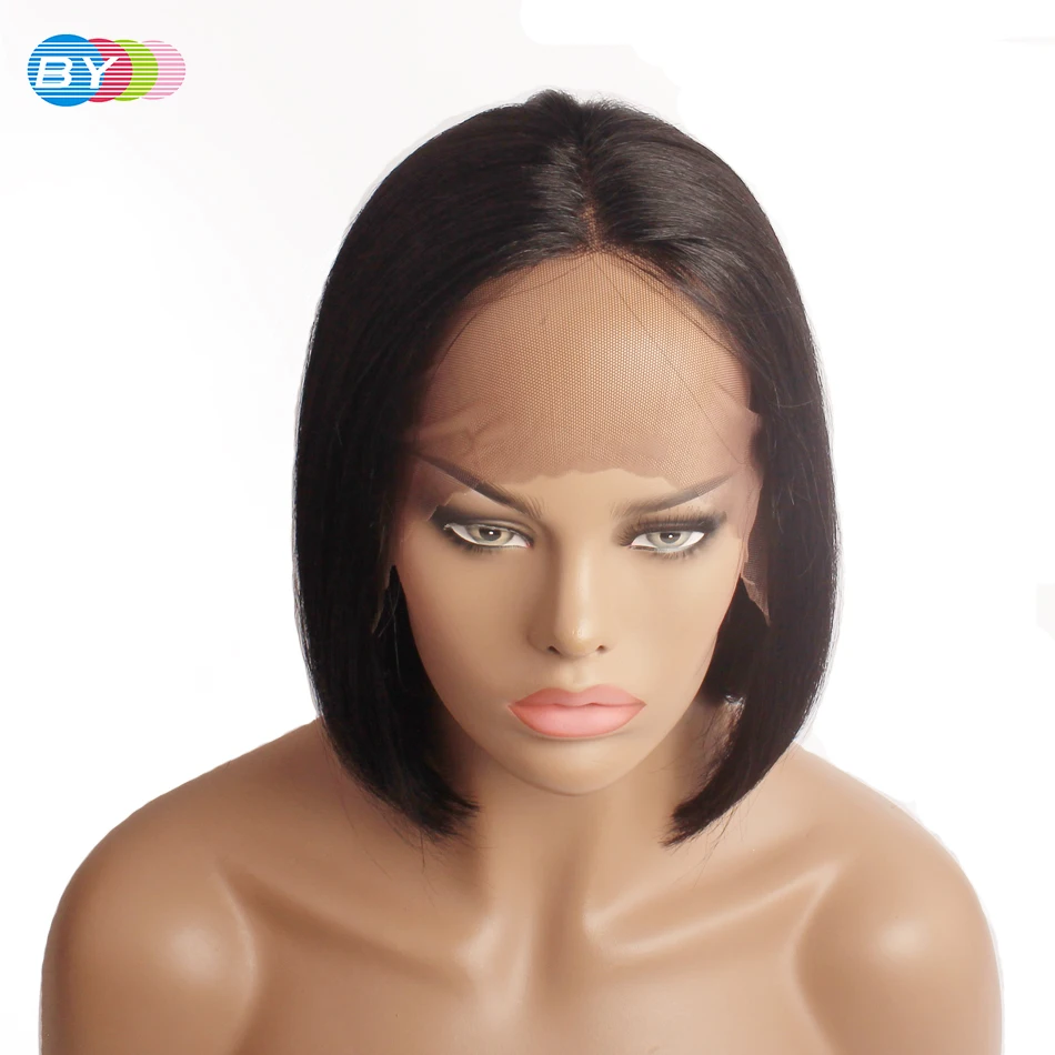 [BY] бразильские прямые волосы пучки с 360 кружевной фронтальной застежкой