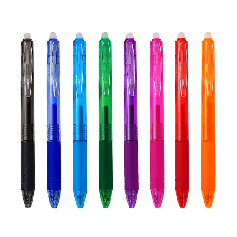 

8 Color Retractable Erasable Gel Pen 0.7mm Bullet Tip Washable Handle Button Press Blue Black Ink Refill Writing Stationery Rods