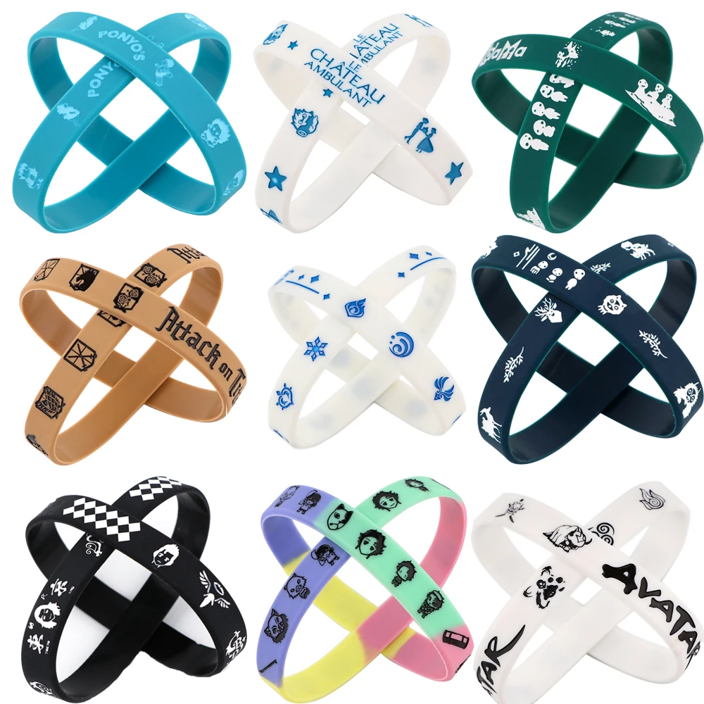 

HJ775 японский аниме украшение водонепроницаемый браслет спортивный браслет студенческий Модный мягкий резиновый окрашенный износостойкий ...