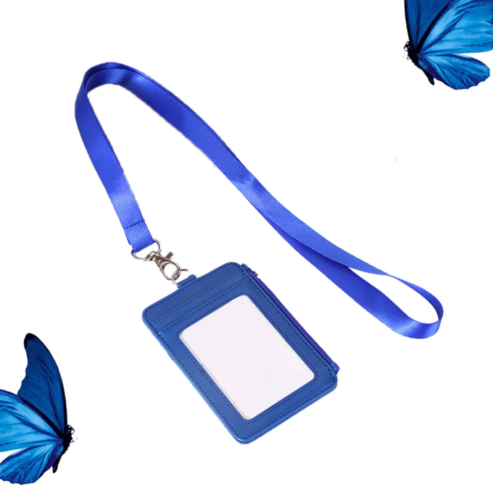 

Creative ID Holder Name Tag Protector Cover Practical ID Badge Holder Hanging Storage Pocket (Brown)