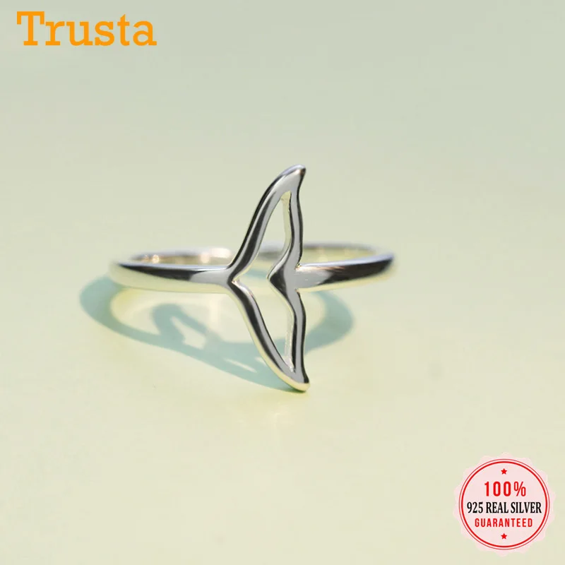 Женское коктейльное кольцо Trusta из 100% серебра 925 пробы с хвостом размер 5 6 7 8 9 DS1431