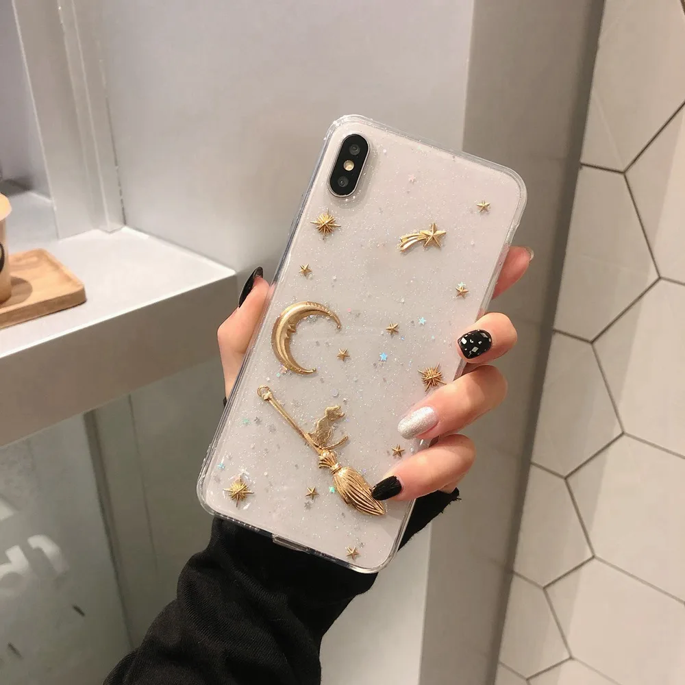 Чехол KISS милый чехол с блестками для iPhone 6 7 8 Plus глянцевая эпоксидная смола звезда