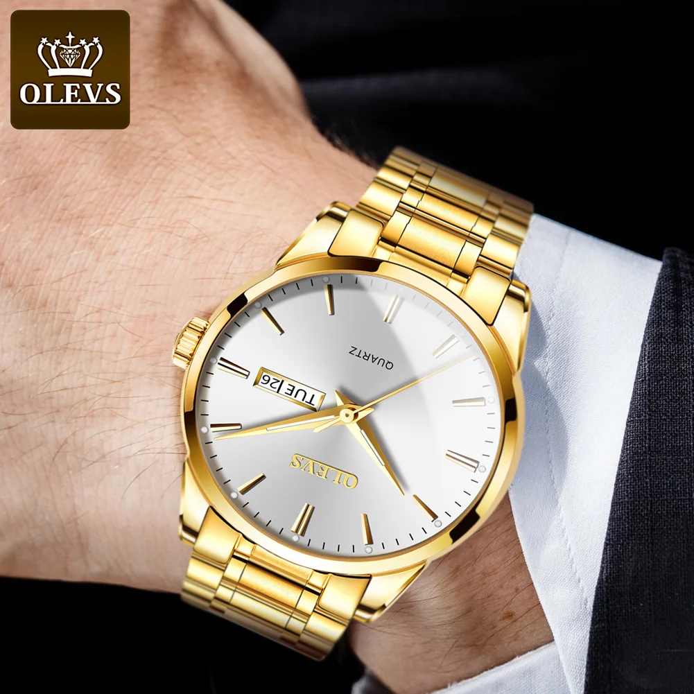 Часы местное золото водонепроницаемые светящиеся мужские часы роскошные