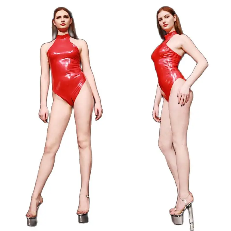 Женское нижнее белье эротическое боди с бретелькой через шею на молнии| |