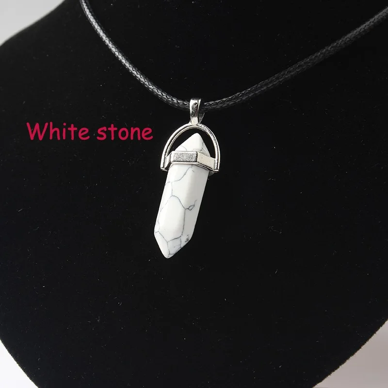 Ожерелья LanLi с шестиугольной колонкой подвески из натурального кристалла