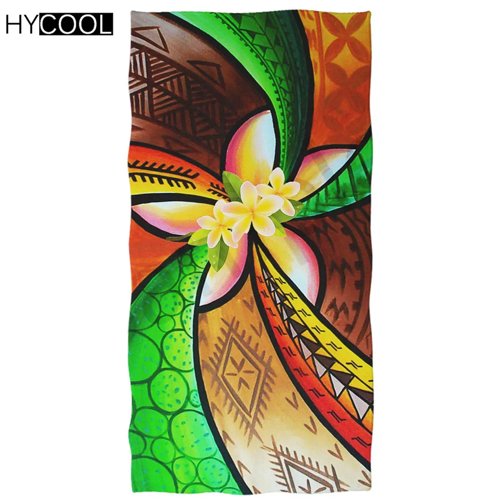 

New Fashion Hawaiian Polynesian Plumeria Printing Quick-Drying Swimming Beach Towels Comfort Bath Yoga Mat Blanket Travel Toalla