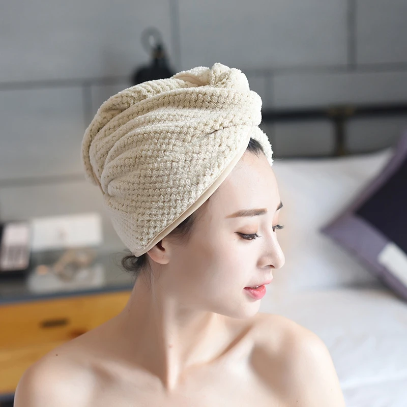 

Magic Microfiber Bath Towel Hair Dry Quick Drying Lady Bath Towel Soft Shower Cap Hat for Lady Turban Head Wrap Bathing Tools