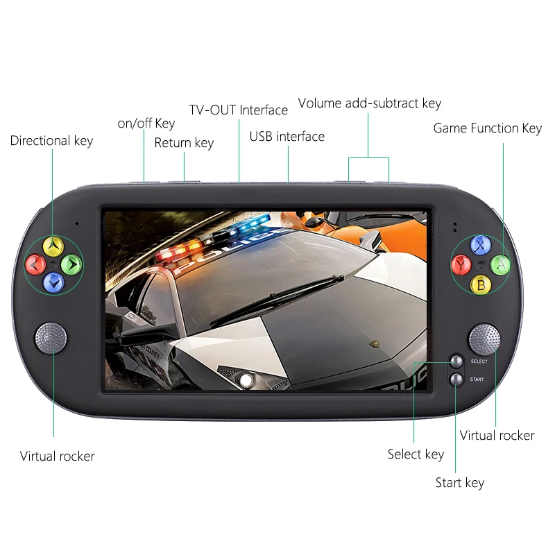 

7 Inch X16 Portable Game Console Handheld 8/16GB Retro Classic Video Game Player for Neogeo Arcade Handheld Games Player TV Out