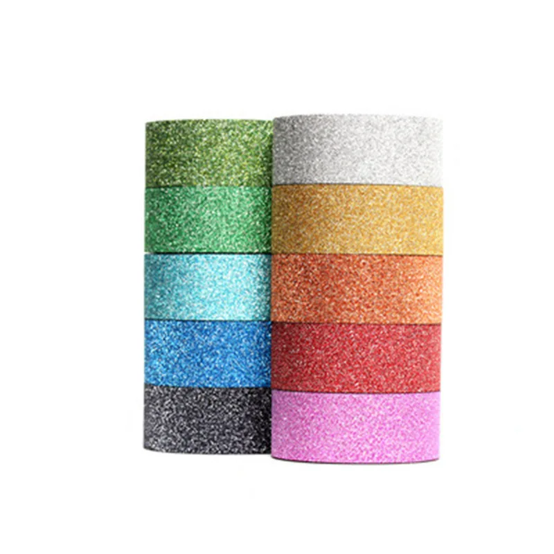 

Glitter Tape Silver Gold Glitter Paper Tape Scrapbook Christmas Party Decoration Paper Handmade DIY Crafts Gift Making Stationer