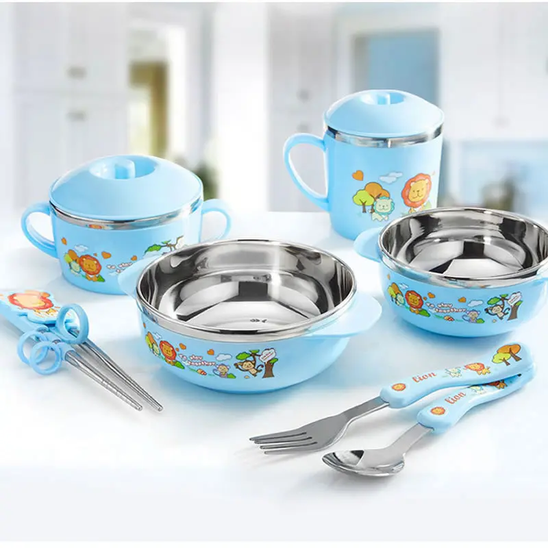 3 шт. чаша для кормления ребенка ложка палочки еды набор детей мультфильм миска