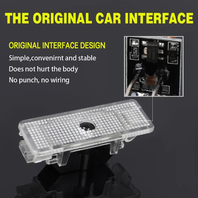 4 шт. светодиодные лампы для дверей автомобиля приветственная лампа автозапчасти