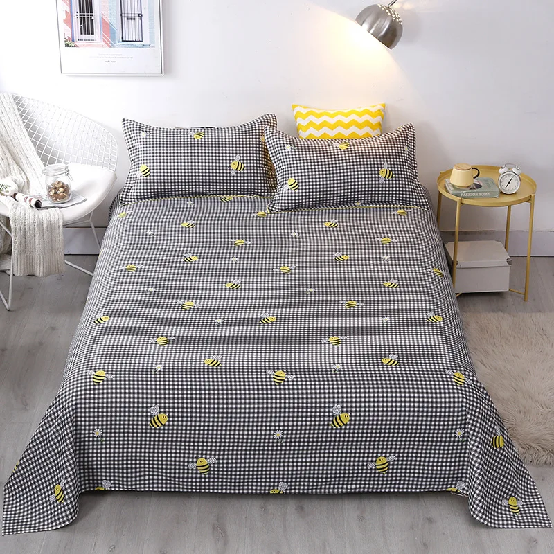 Полный размер мультфильм печатных полиэстер плоский лист покрывало для кровати