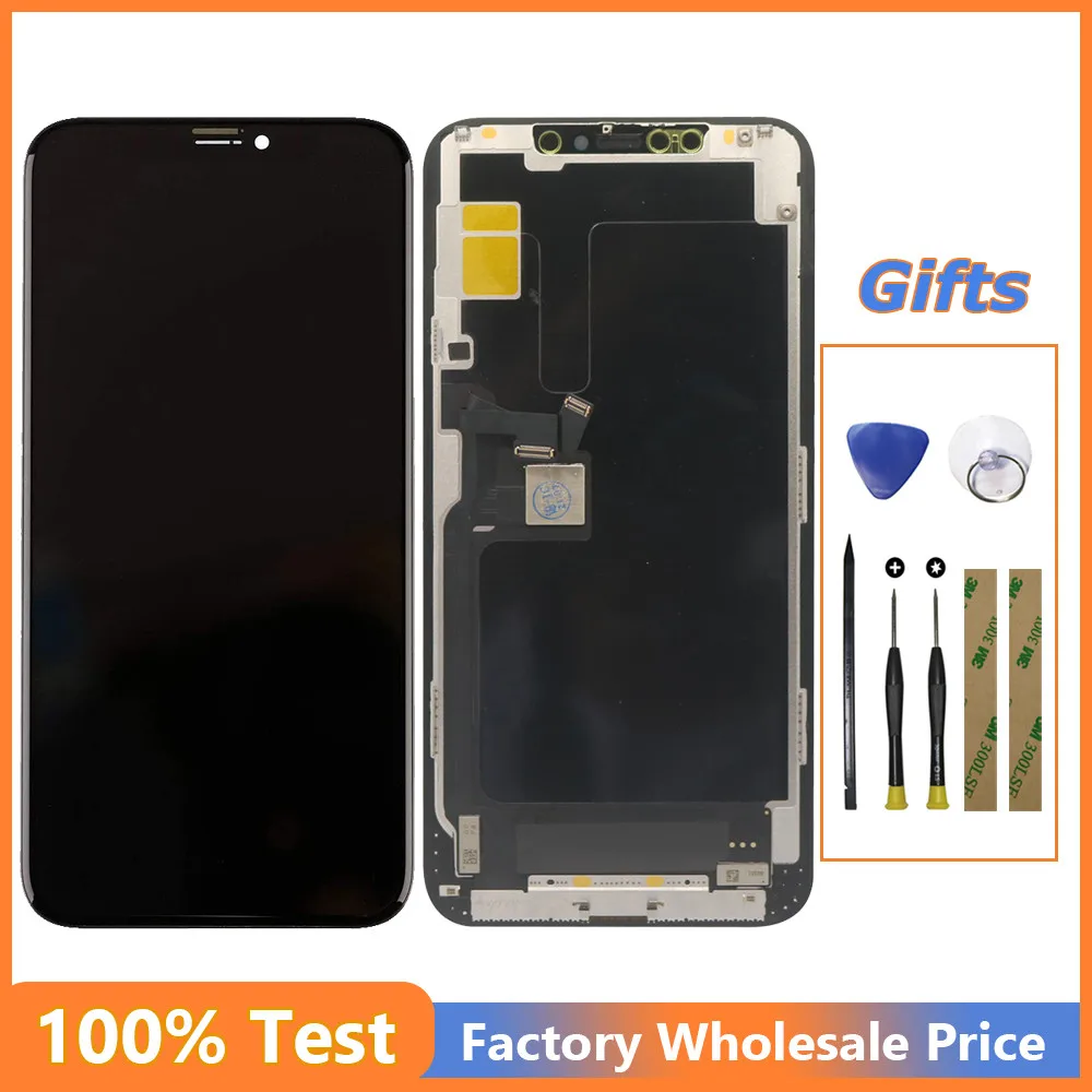 Pantalla LCD 100% probada para iPhone 11 Pro Max, montaje de digitalizador con pantalla t&aacute;ctil sin marco, herramientas, A2218, A2161, A2220-0