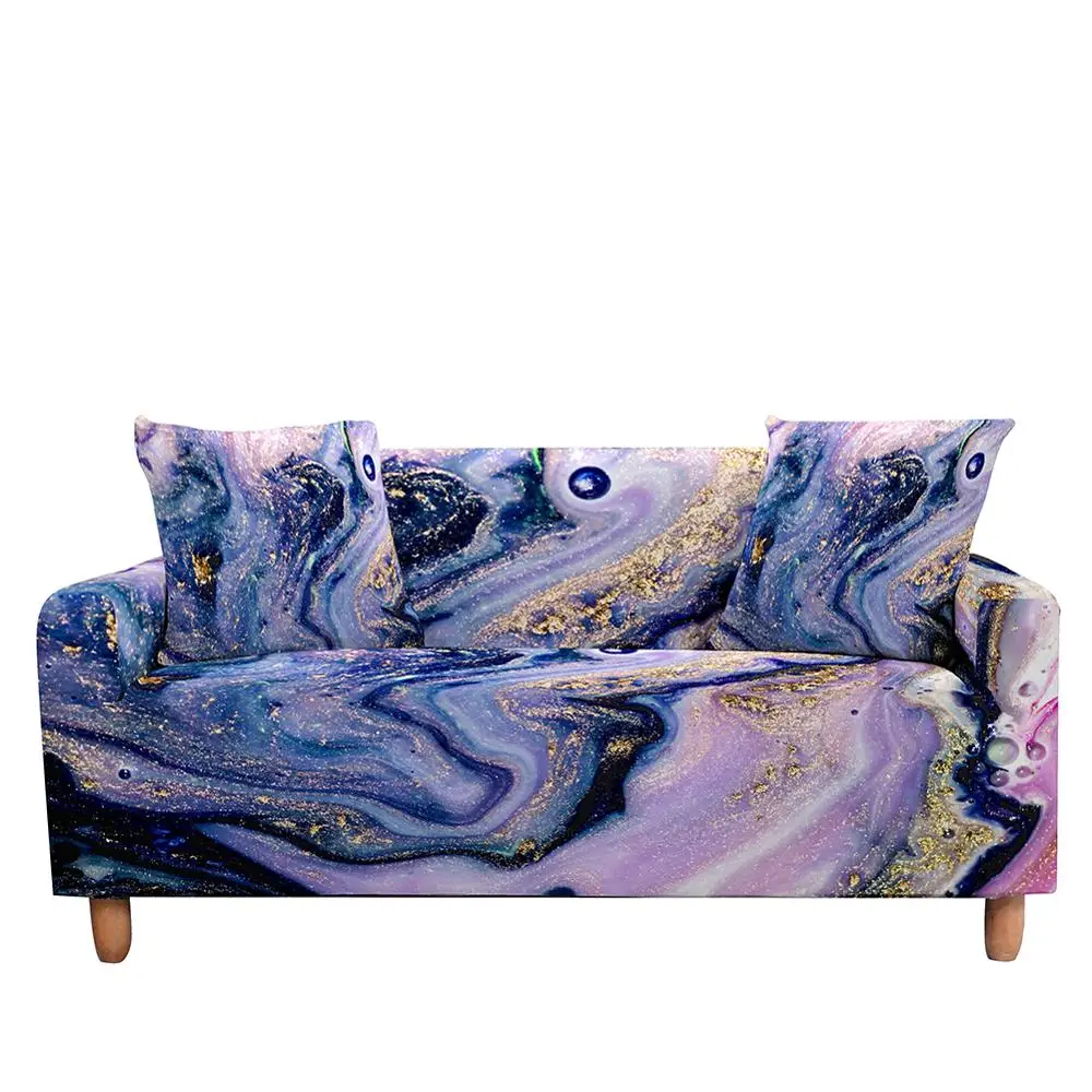 Эластичный чехол для дивана с мраморным рисунком гостиной эластичный радужными