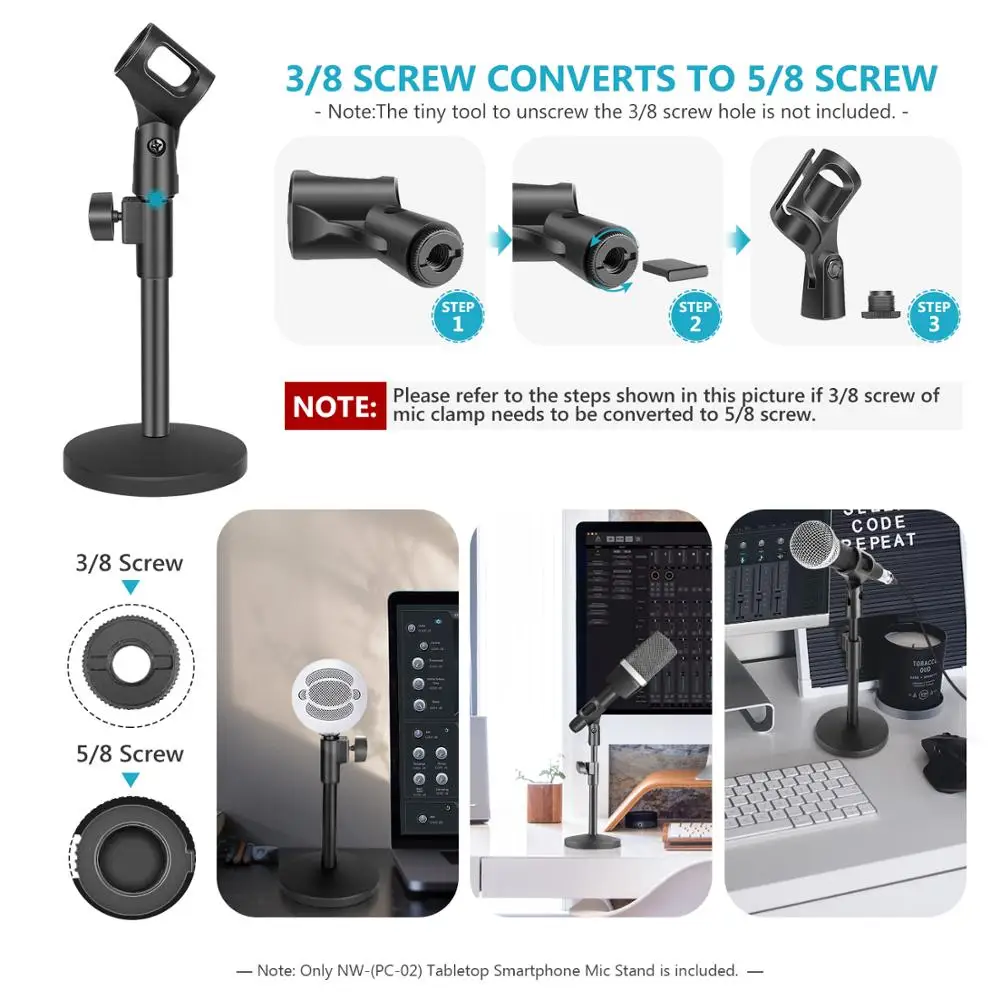 Набор из 2 предметов Neewer черная подставка для настольного микрофона с