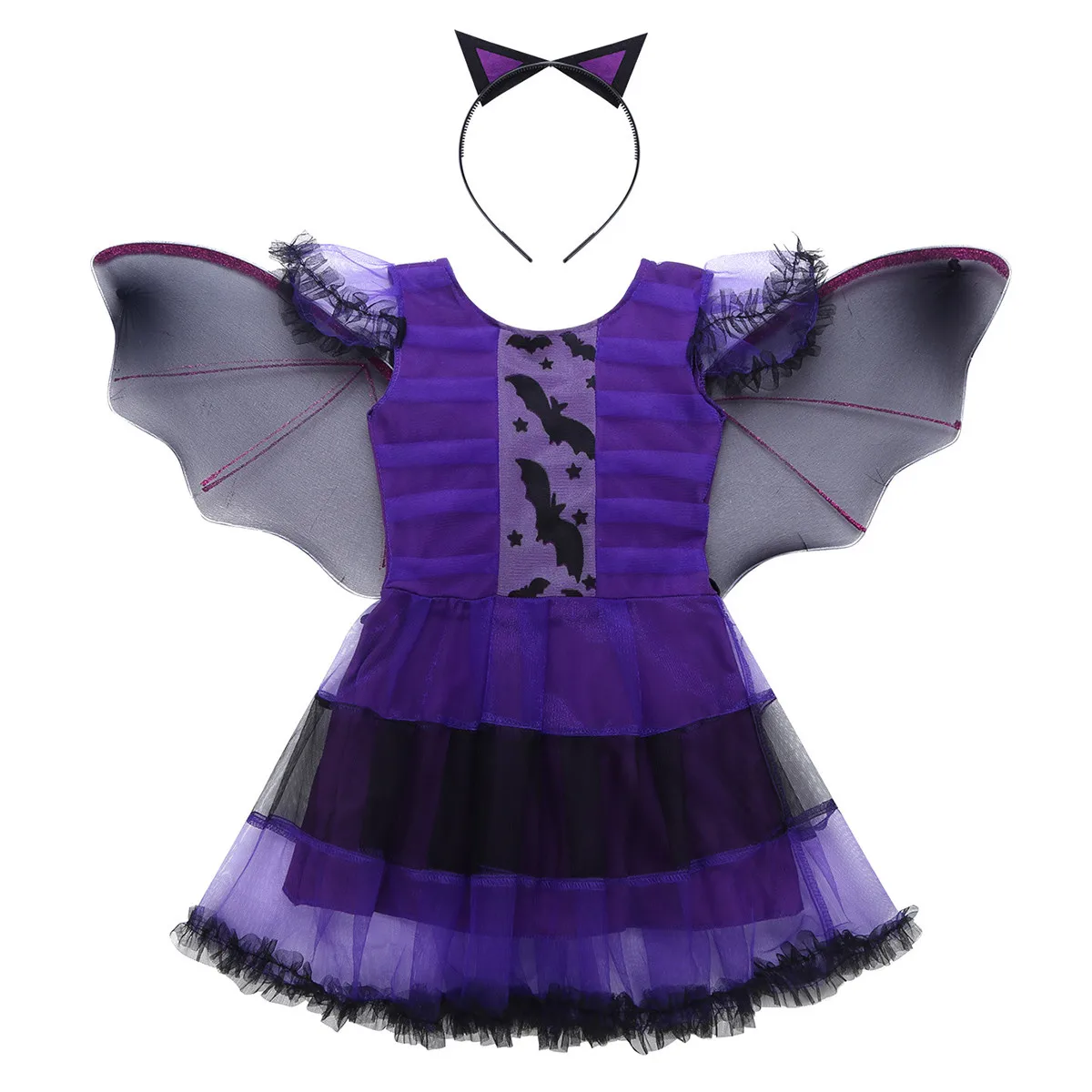 Маскарадный костюм на Хэллоуин для детей маскарадная вечеринка платье летучей