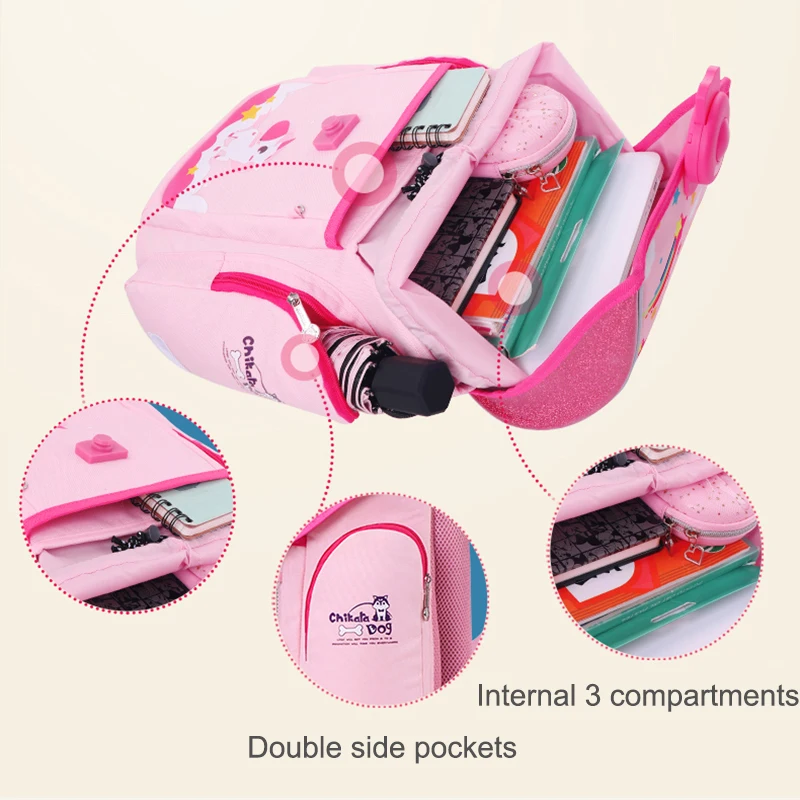 Children School Bags for Boys Orthopedic Waterproof School Backpacks Girls Kids Cartoon Dinosaur Unicorn Backpack for 6-12 Year