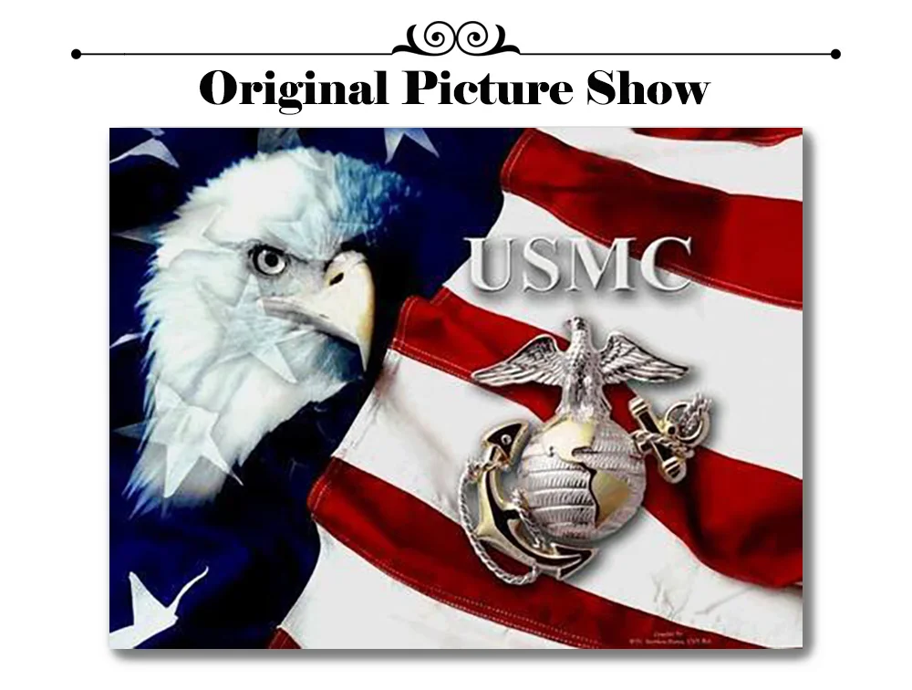 Алмазная картина USMC Eagle Алмазная Вышивка Американский флаг 5D DIY Полная квадратная дрель морской корпус значок мозаика вышивка крестиком Декор