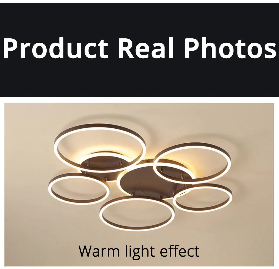 Surface Mounted Led Chandelier White&Coffee Body Modern Led Chandelier Lighting Living room Bedroom Kitchen Dining room L