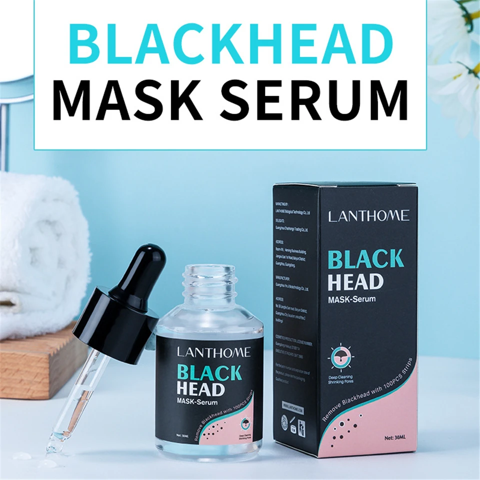 

Blackhead Remover Mask Serum Nose Deep Cleaning Shrinking Pores Purifying Acne Treatment Essence Smoothing With 100PCS Strips