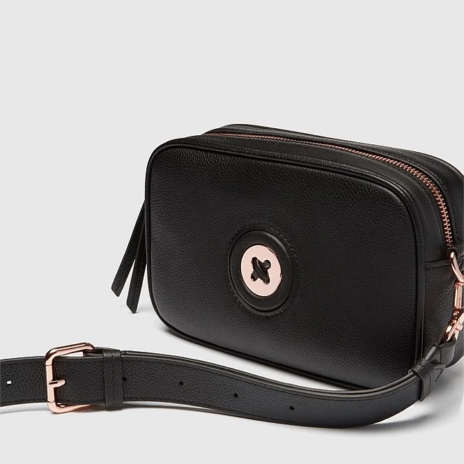 

SMALL SIZE THE NEW MIM MAZING CROSS BODY BAG BLACK ROSEGOLD COLOR