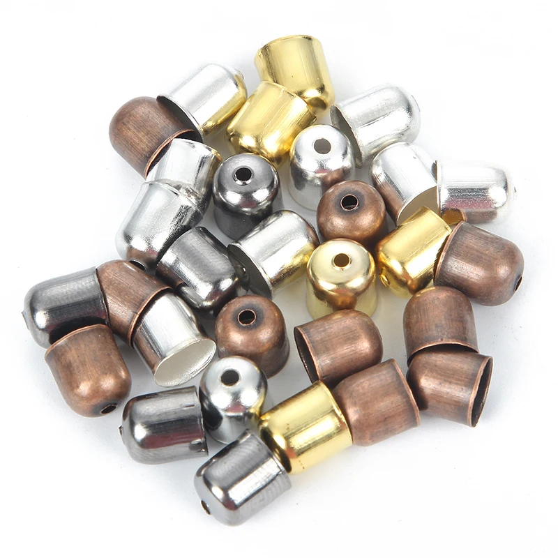 100 шт. кожаные шнуры фоторазъемы ожерелье браслет бусины концевые наконечники