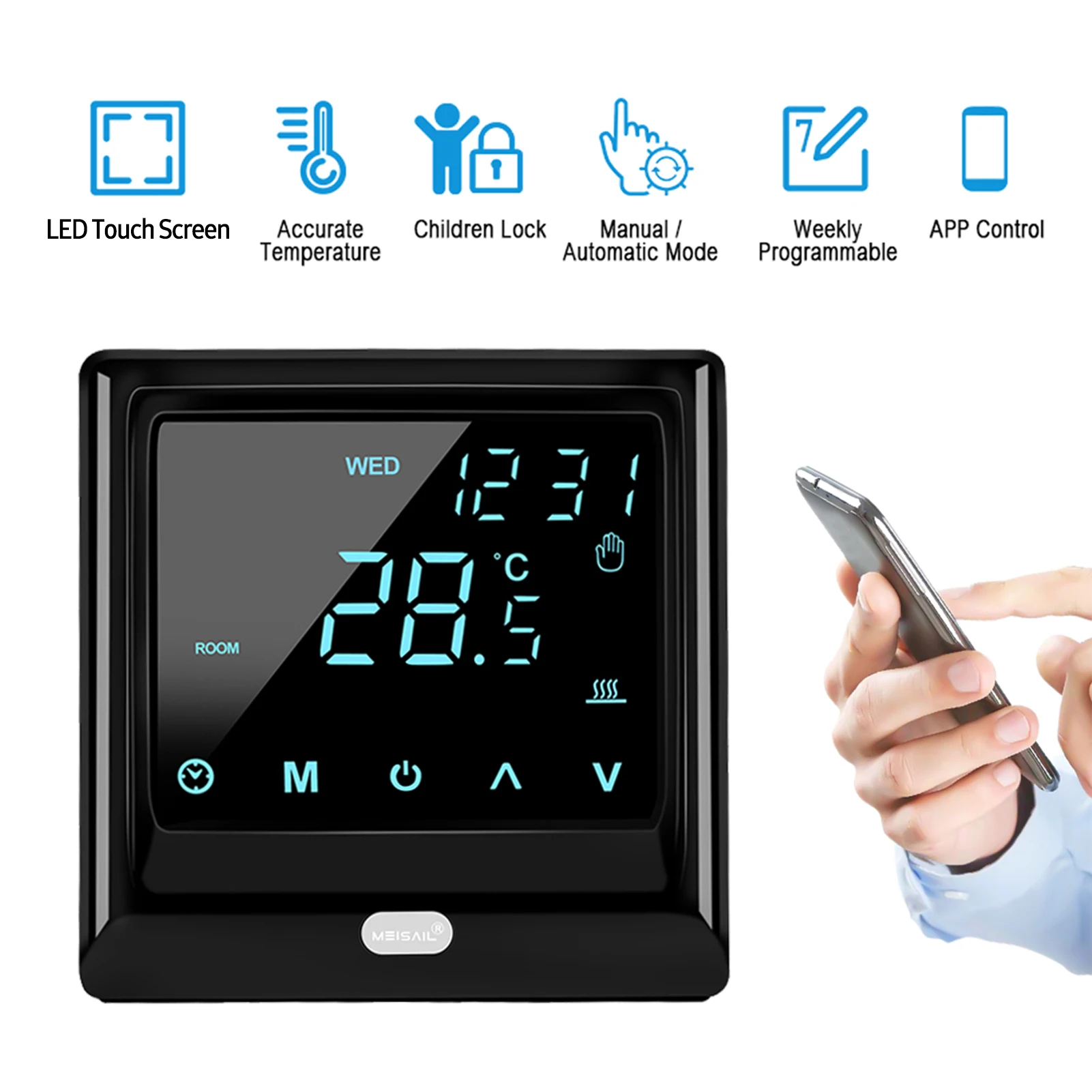 

Tuya WiFi Smart Thermostat MH-1824 Electric Floor Heating Water/Gas Boiler Temperature Smart Remote Controller Google Home Alexa