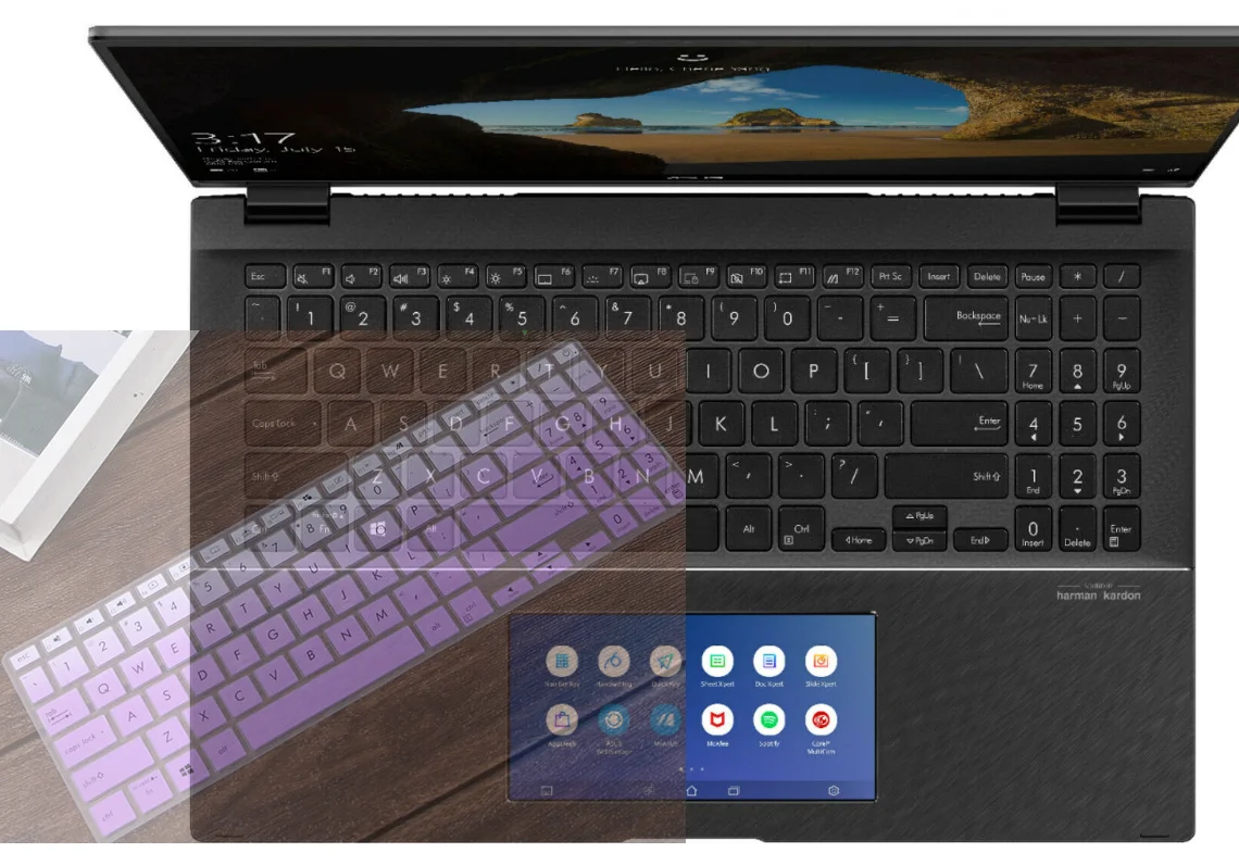 Силиконовая защита для клавиатуры ноутбука кожного покрова ASUS Zenbook флип 15 Q507IQ Q507