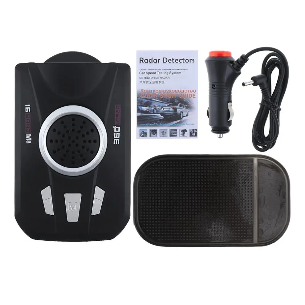 M8 360 градусов Автомобильный радар детектор 16 полосный Русский Английский Версия