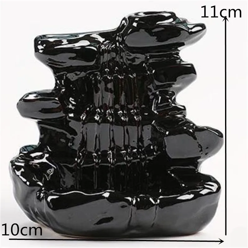 Горы водопад маленький черный Задний поток курильница Керамическая дзен