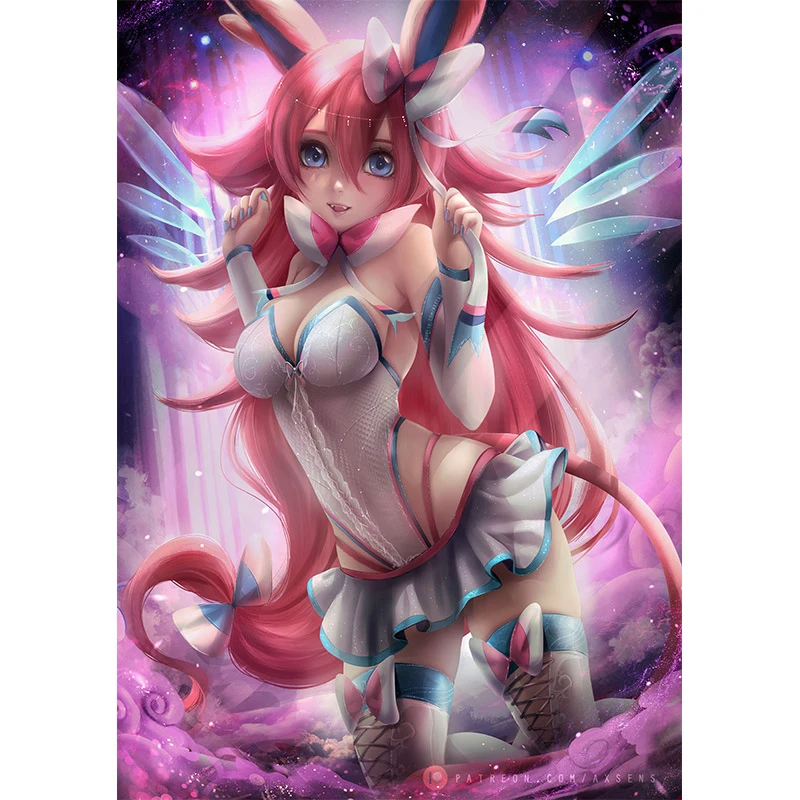 

Custom Print Sylveon Neil Mechanical 3D Sexy Anime Girl Art Poster with Frame Wall Art Canvas Painting Home Decor Hang Picture