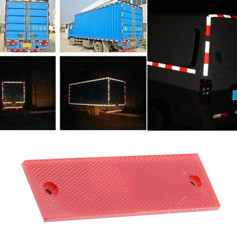 

White Red Warning Reflective Safety Plate Reflector Stickers For Car Truck Car Accessories Tool
