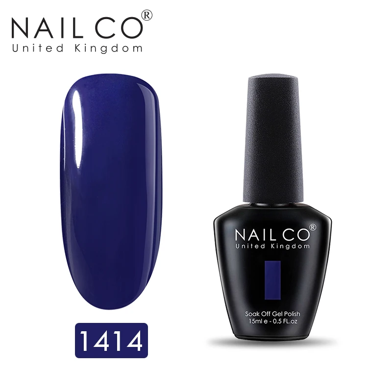 1414 NAILCO синяя серия лаков для ногтей 150 чистый цвет стойкий лак для ногтей Гибридный Esmalte дизайн ногтей гель лак - Цвет: 1414