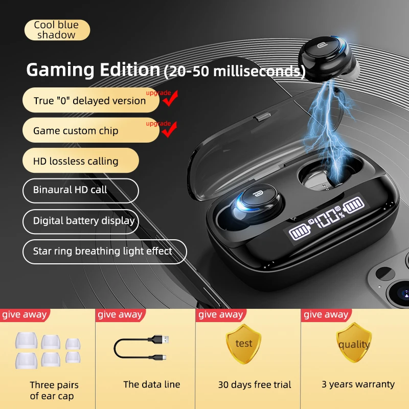 M-U8 TWS5.0 Bluetooth гарнитура Hi-Fi сцен 9D тяжелый бас Earnuds интеллигентая (ый) Шум снижение