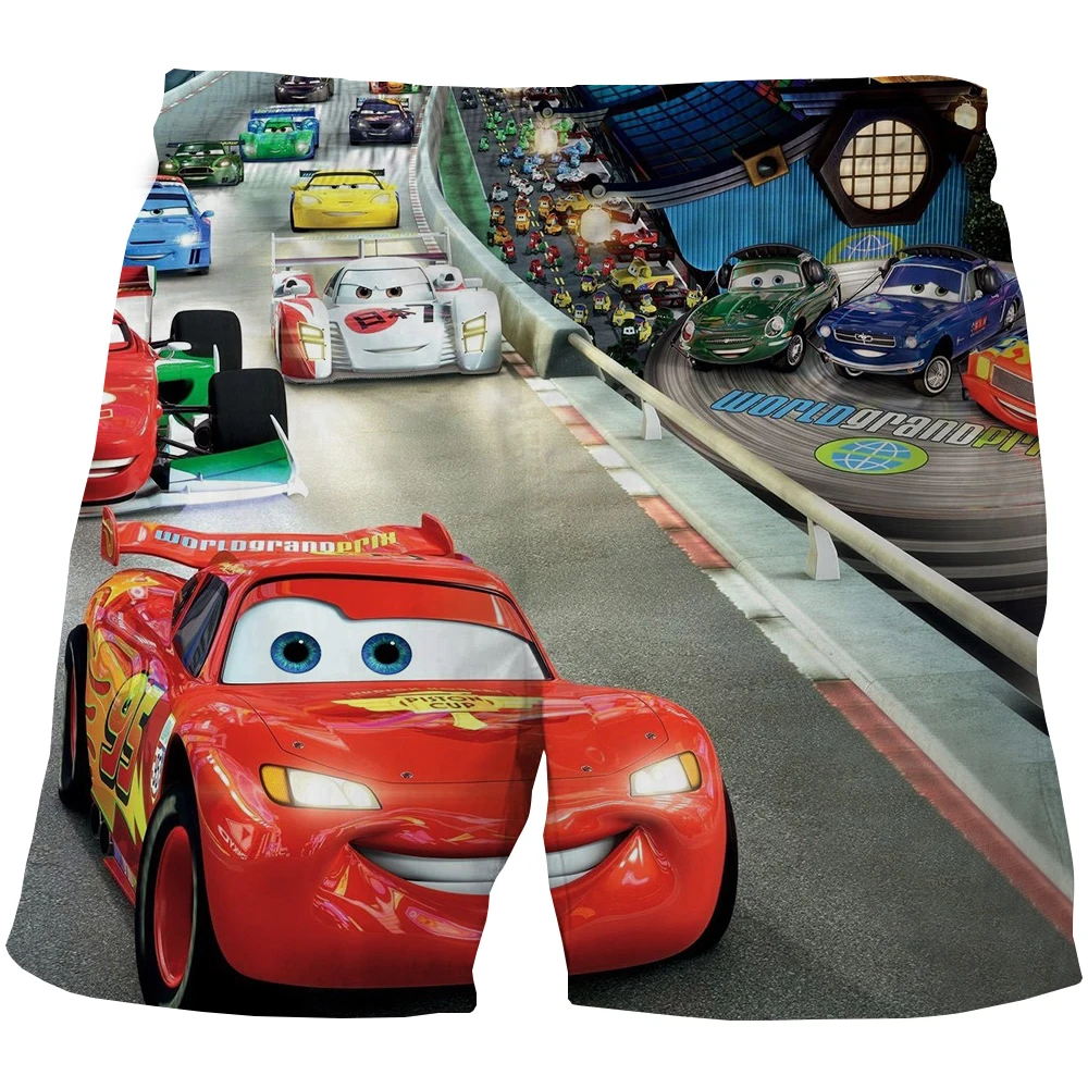 

Boys Girls Leisure Beach Pants Children Elastic Waist Loose Shorts 3D Cartoon Car Cute Sweatpants 4-14 Years Old Unisex Clothes