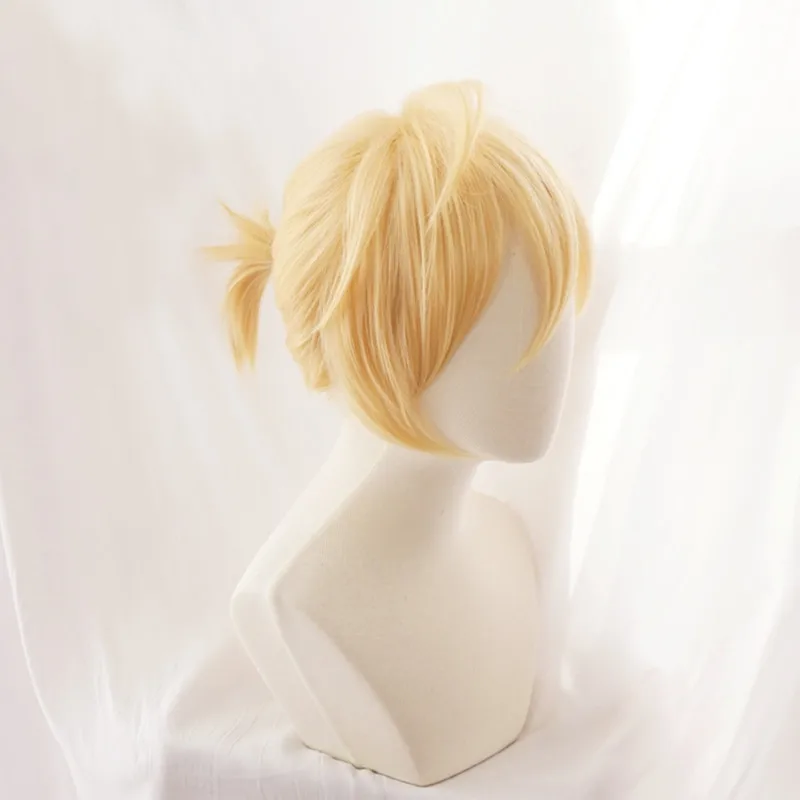 Vocaloid Kagamine Rin / Len короткие светлые термостойкие волосы косплей костюм парик + трек