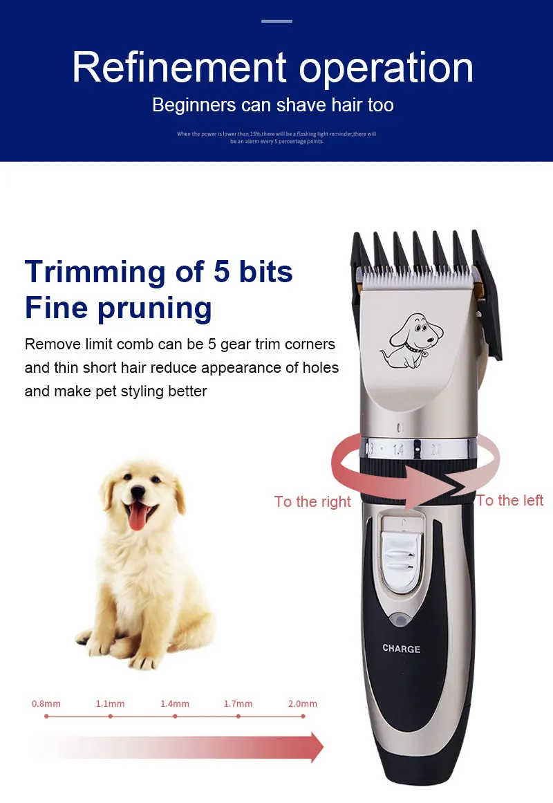 Перезаряжаемая профессиональная машинка для стрижки домашних