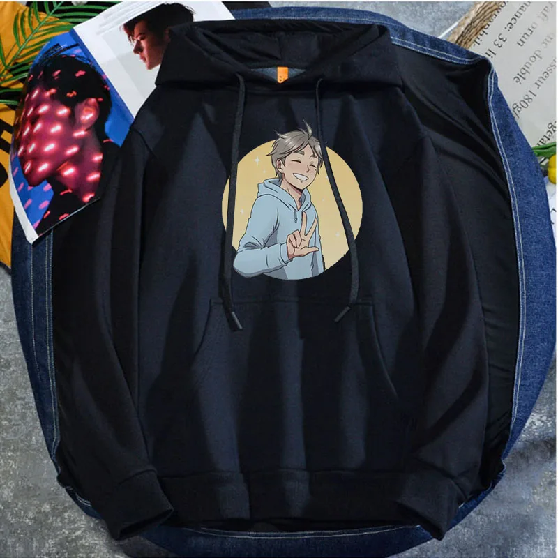 

Толстовка Haikyuu мужская с капюшоном, свитшот, уличная одежда оверсайз, пуловер в стиле Харадзюку, одежда с капюшоном