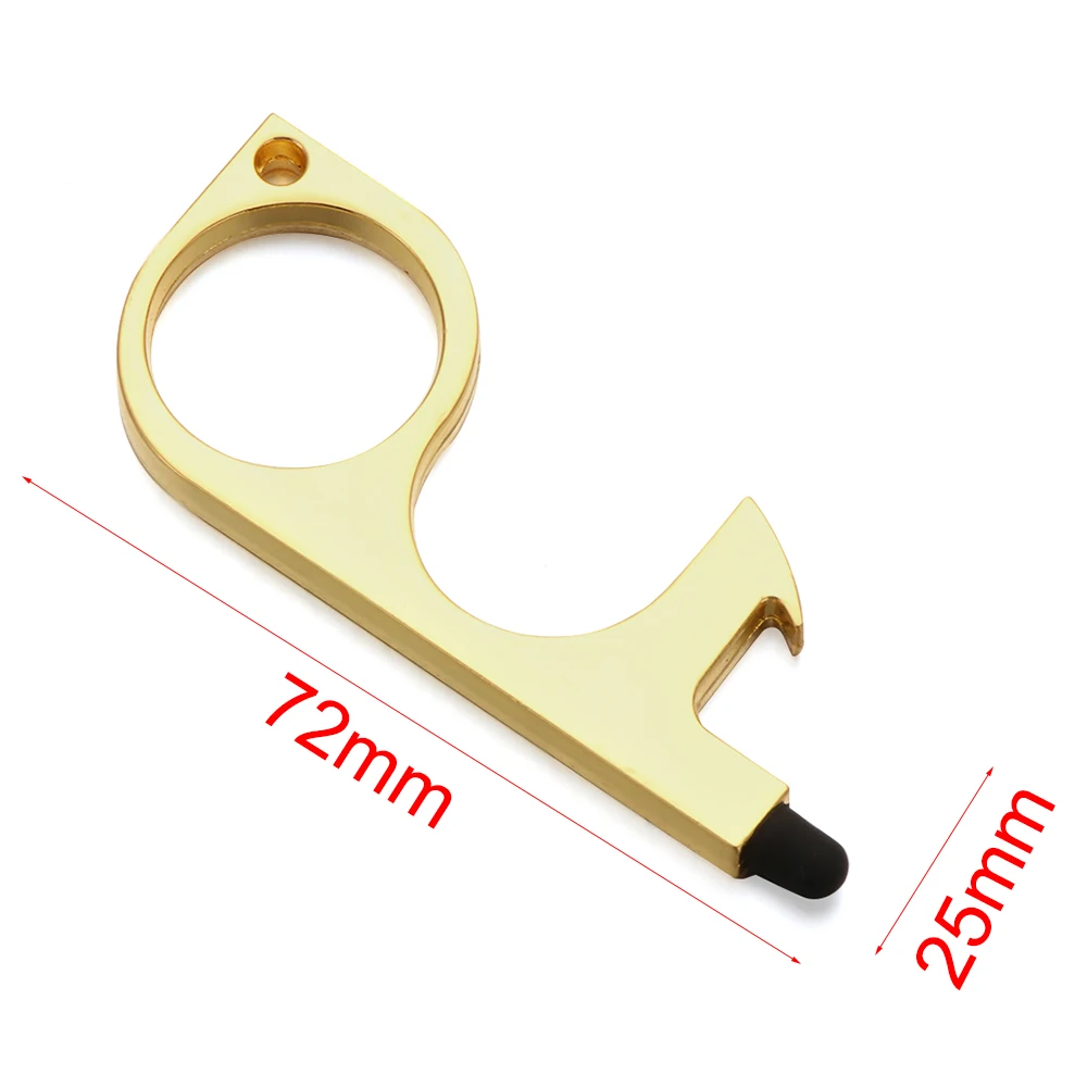 Portable Clean Key Door Opener Handheld Brass EDC Keychain No Touch Elevator Button Non-Contact Tool | Инструменты
