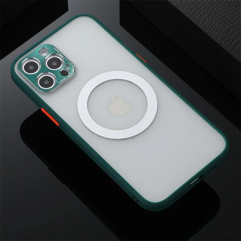 

Wireless Charging Case For Iphone 12 Pro Max 11 pro Magnetic Case Matte Phone Cover For Fundas Iphone11 12pro Max 8plus