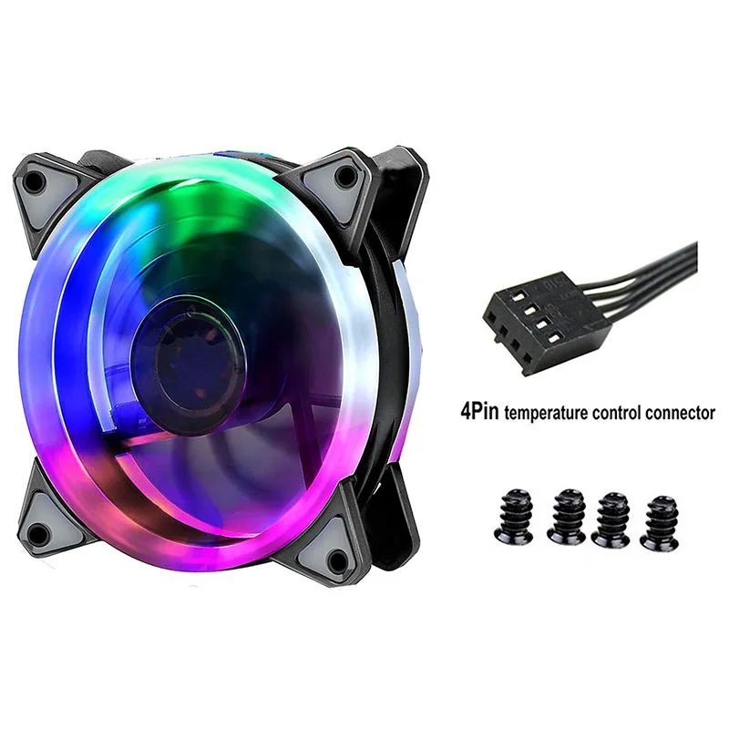 5Pcs Younuon LED Light 92mm 12V 4Pin/3Pin 9225S 92x92x25mm PC Case Cooler Cooling Fan 90mm Computer GPU Cooling Fan
