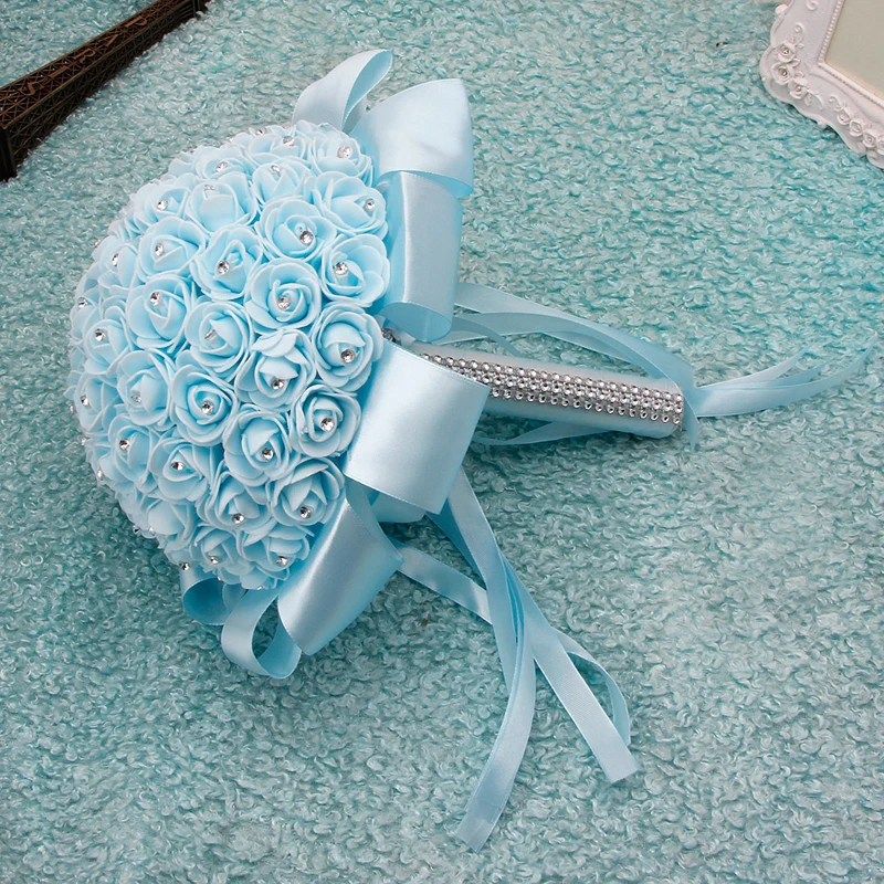 

2021 New Handmade Bridal Artificial Foam Roses Flower Bride Bouquet Wedding Party Decor