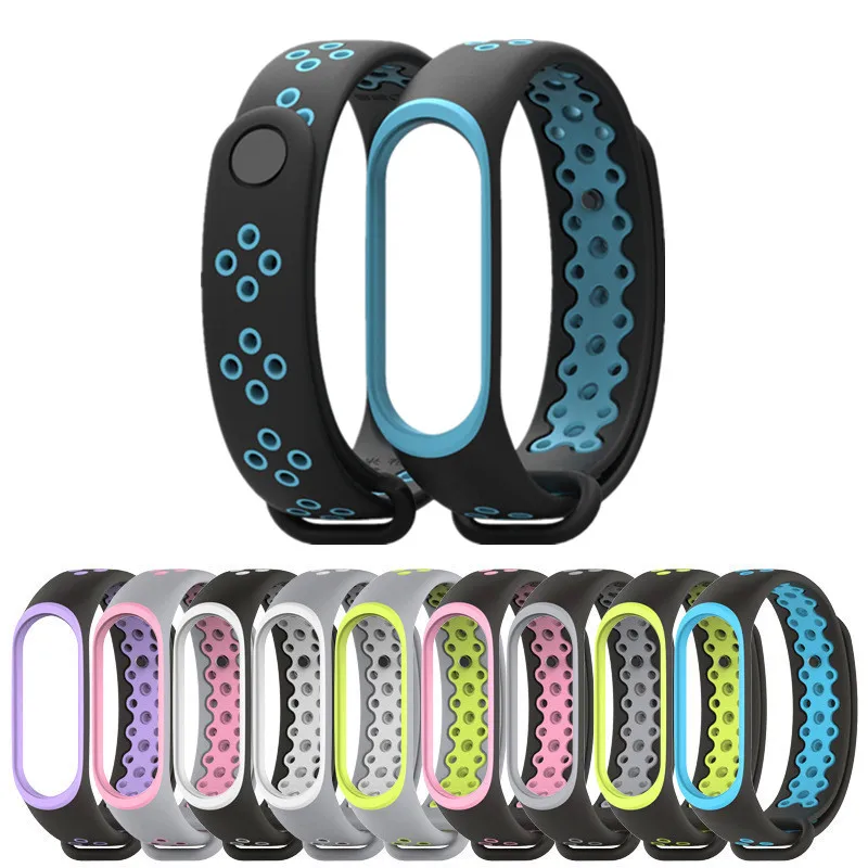 Mi Band 3 ремешок спортивный ремешок для Xiaomi mi ремешок 3 черный силиконовый браслет для band 3 Xiaomi mi ремешок 3 Смарт-часы браслет